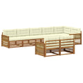 Outdoor-Sofagarnitur mit Kissen 8 pcs Natur und Creme