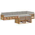 Outdoor-Sofagarnitur mit Kissen 8 pcs Natürlich und Hellgrau