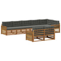 Outdoor-Sofagarnitur mit Kissen 8 pcs Natur und Anthrazit