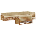 Outdoor-Sofagarnitur mit Kissen 8 pcs Natur und Beige