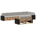 Outdoor-Sofagarnitur mit Kissen 8 pcs Natürlich und Hellgrau