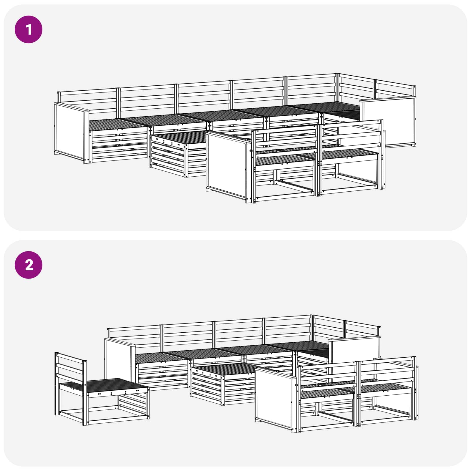 Outdoor-Sofagarnitur 9 pcs