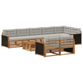 Outdoor-Sofagarnitur mit Kissen 9 pcs