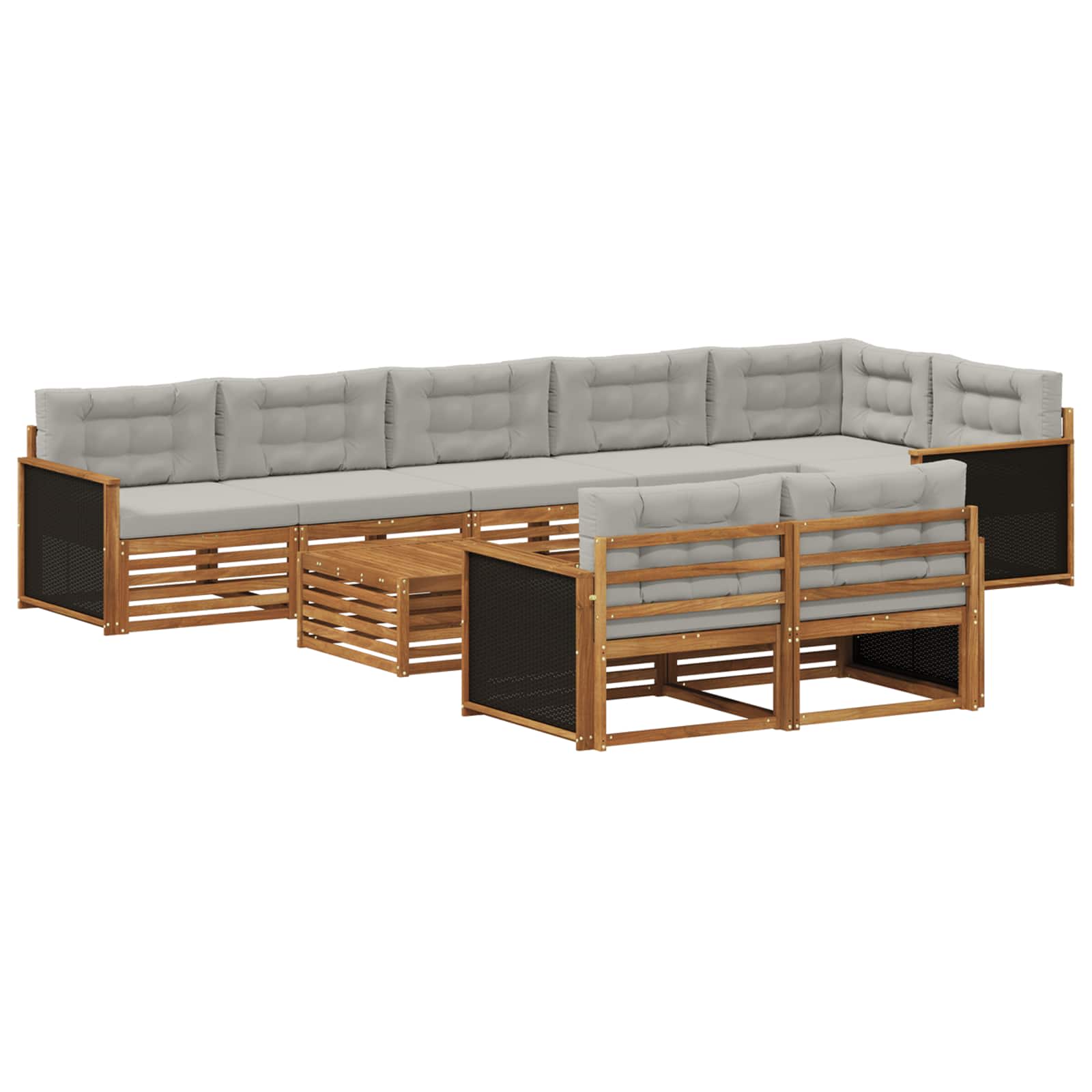 Outdoor-Sofagarnitur mit Kissen 9 pcs