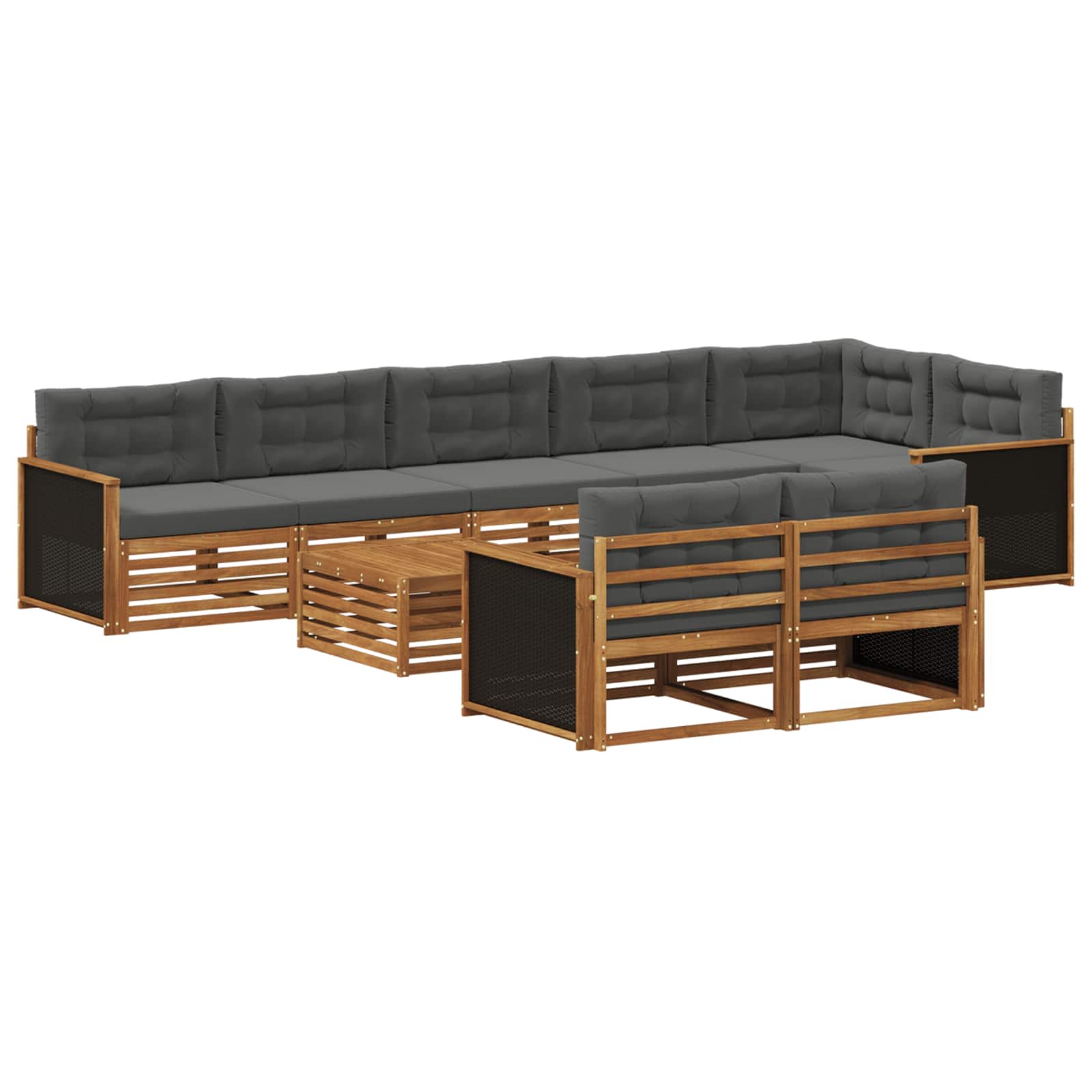 Outdoor-Sofagarnitur mit Kissen 9 pcs