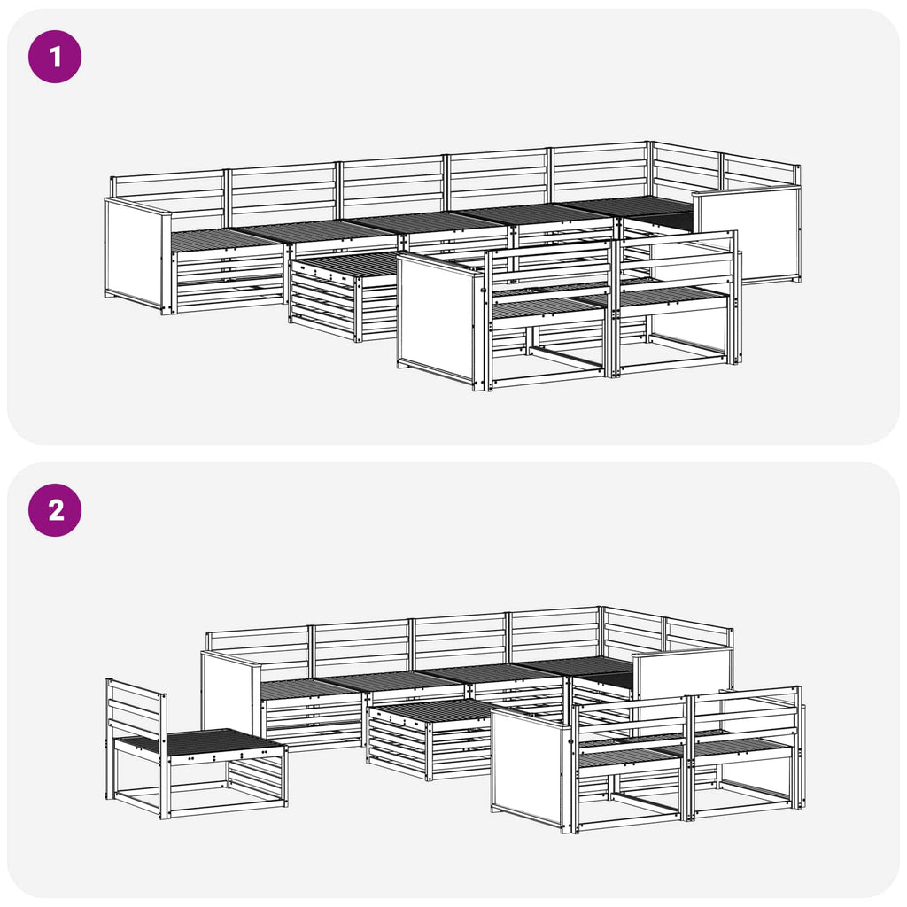 Outdoor-Sofagarnitur 9 pcs