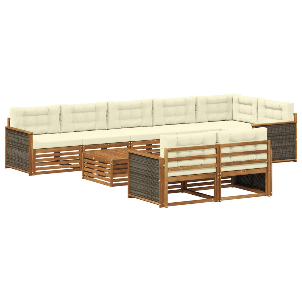 Outdoor-Sofagarnitur mit Kissen 9 pcs