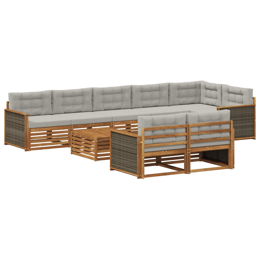 Outdoor-Sofagarnitur mit Kissen 9 pcs