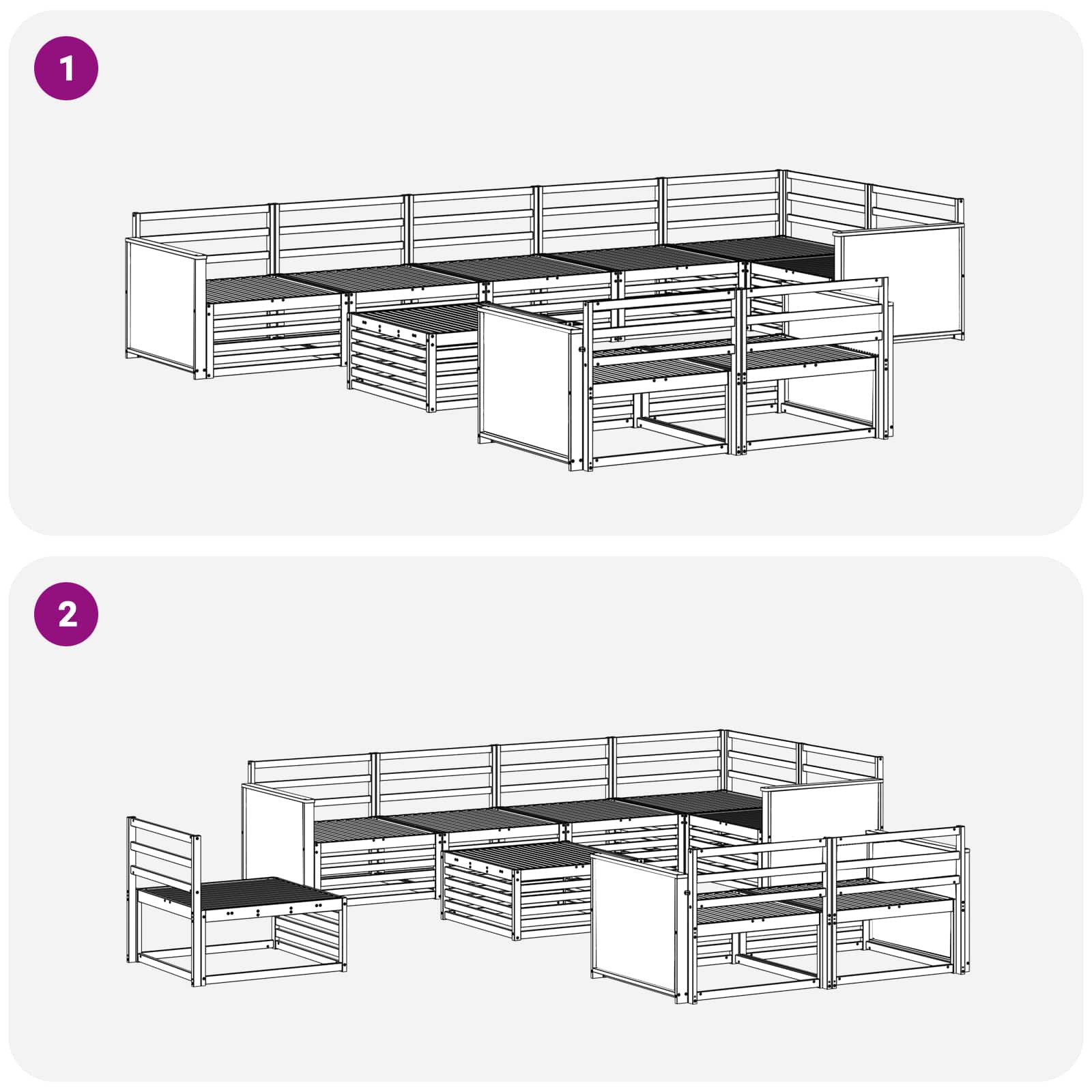 Outdoor-Sofagarnitur 9 pcs