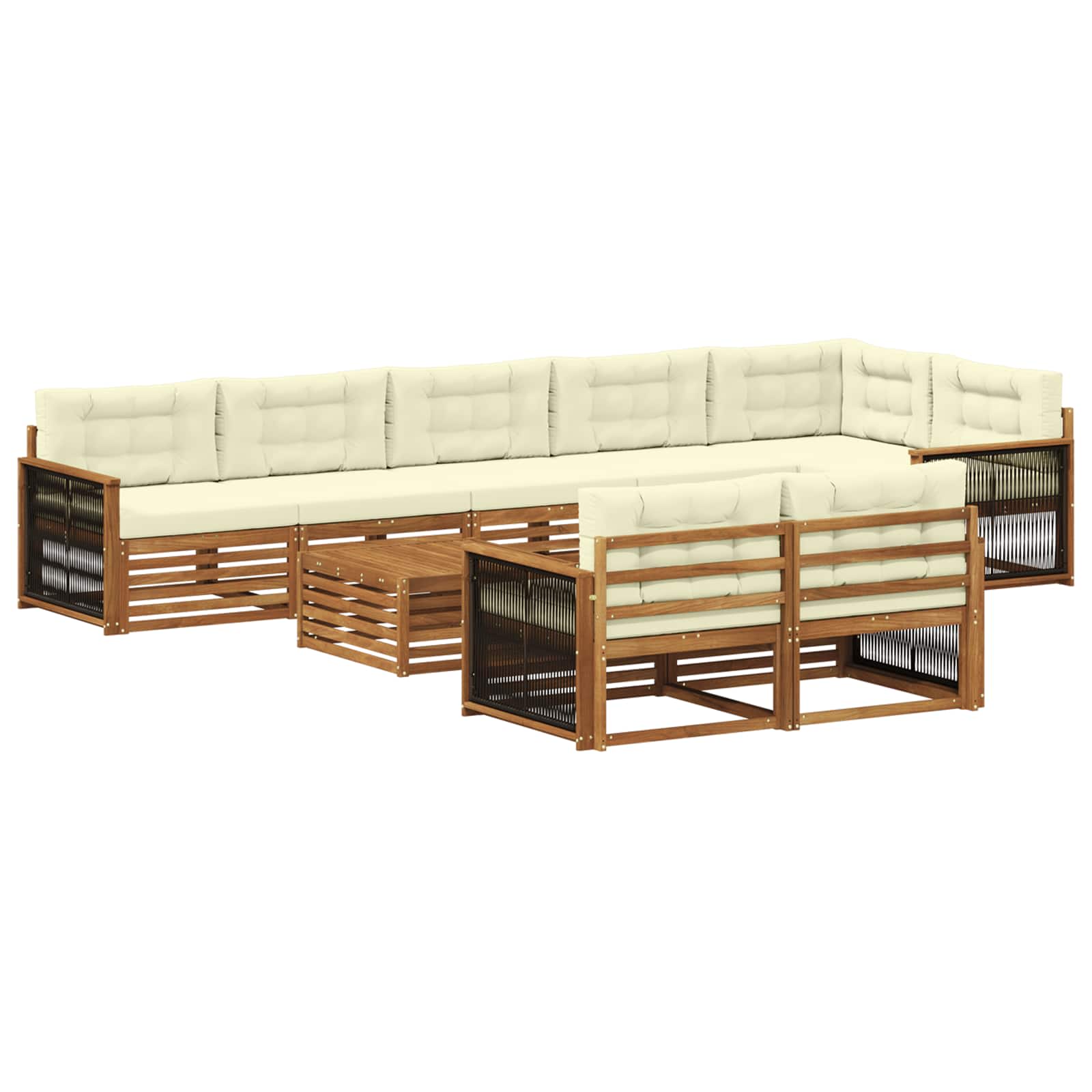 Outdoor-Sofagarnitur mit Kissen 9 pcs