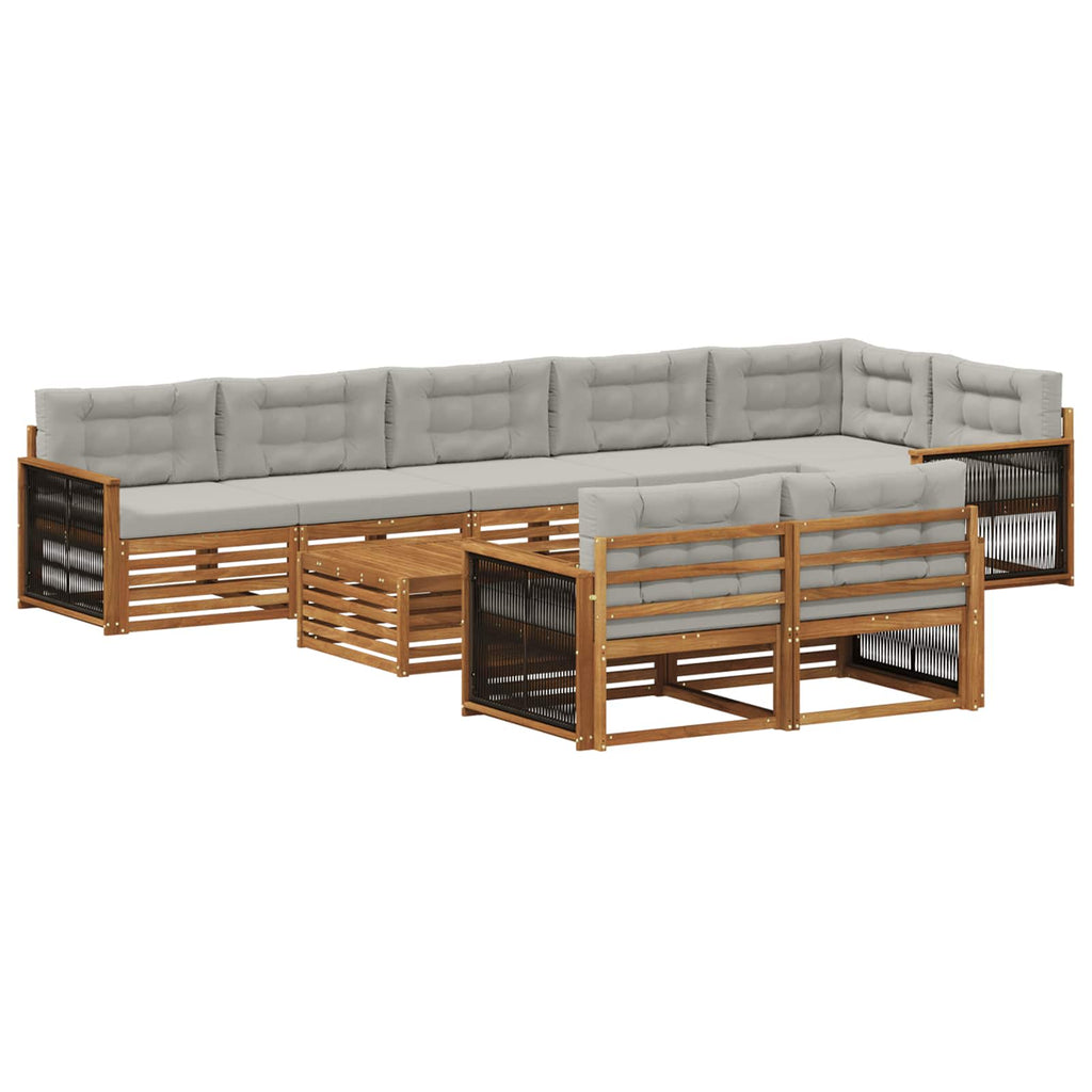 Outdoor-Sofagarnitur mit Kissen 9 pcs