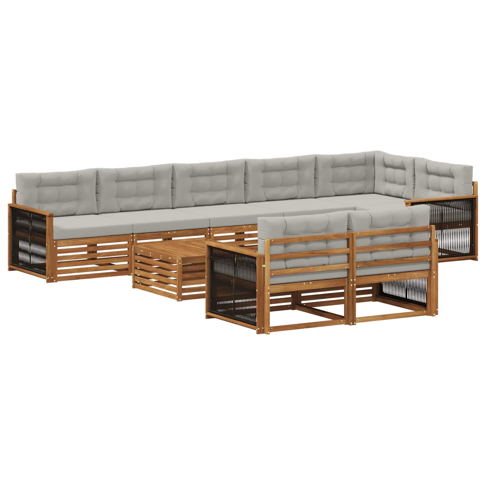 Outdoor-Sofagarnitur mit Kissen 9 pcs
