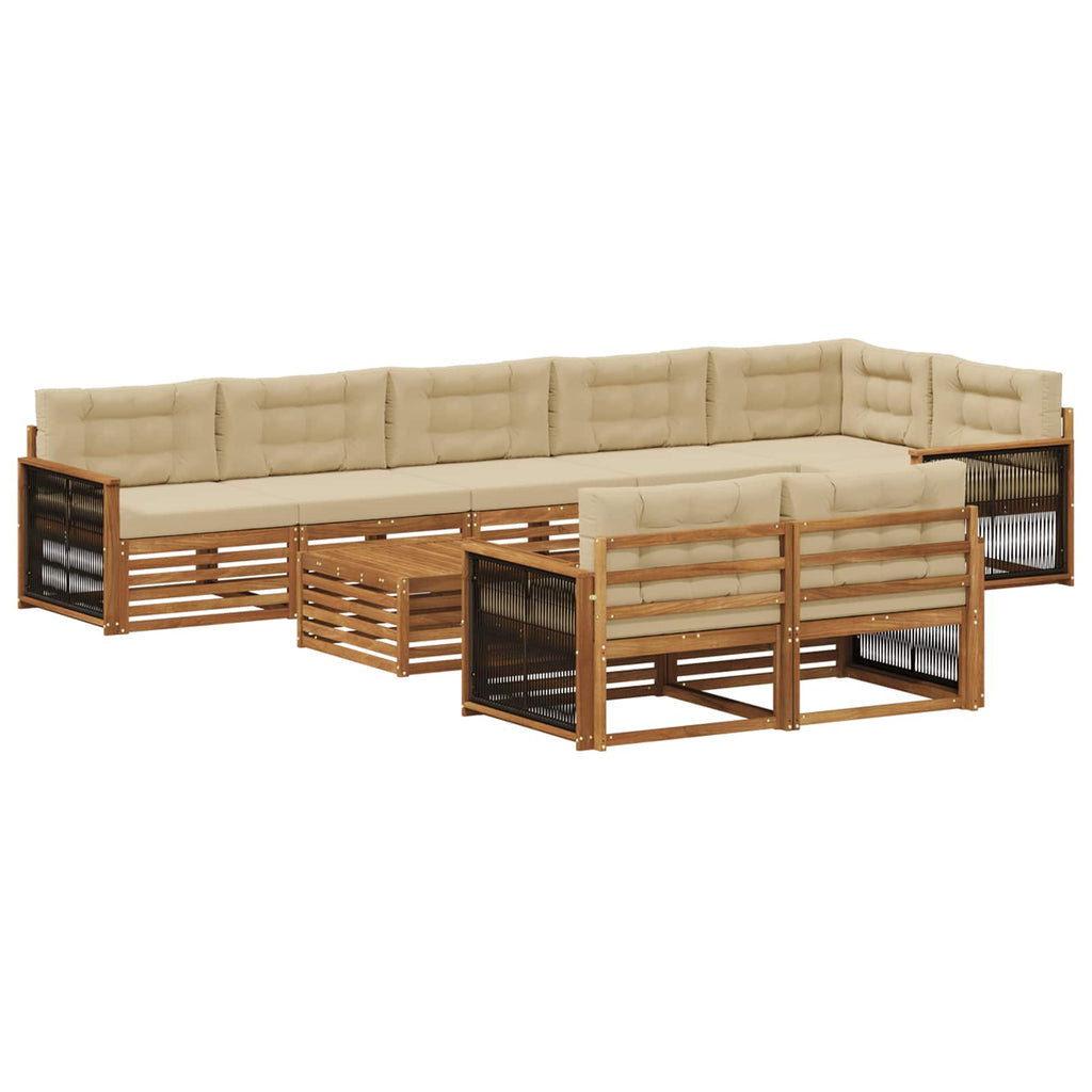 Outdoor-Sofagarnitur mit Kissen 9 pcs