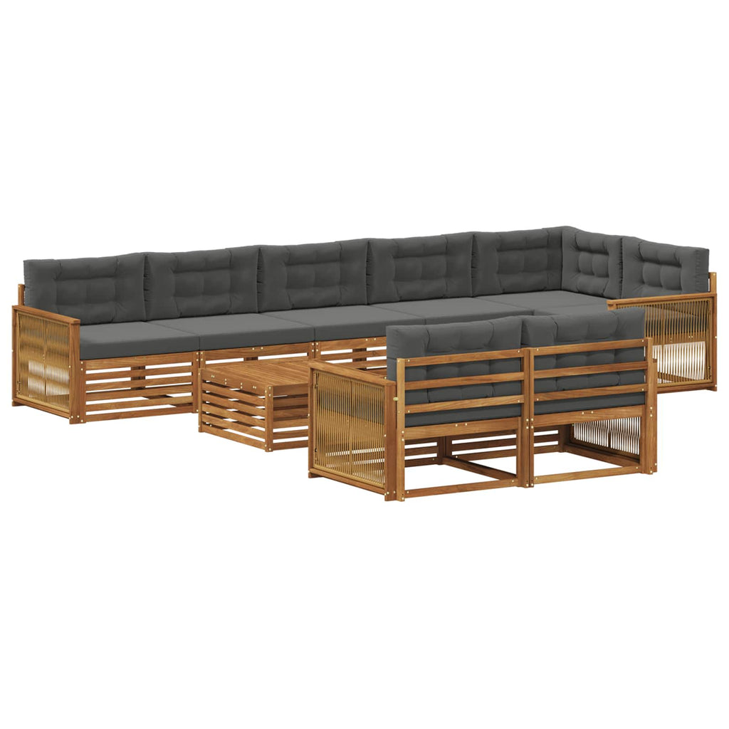 Outdoor-Sofagarnitur mit Kissen 9 pcs