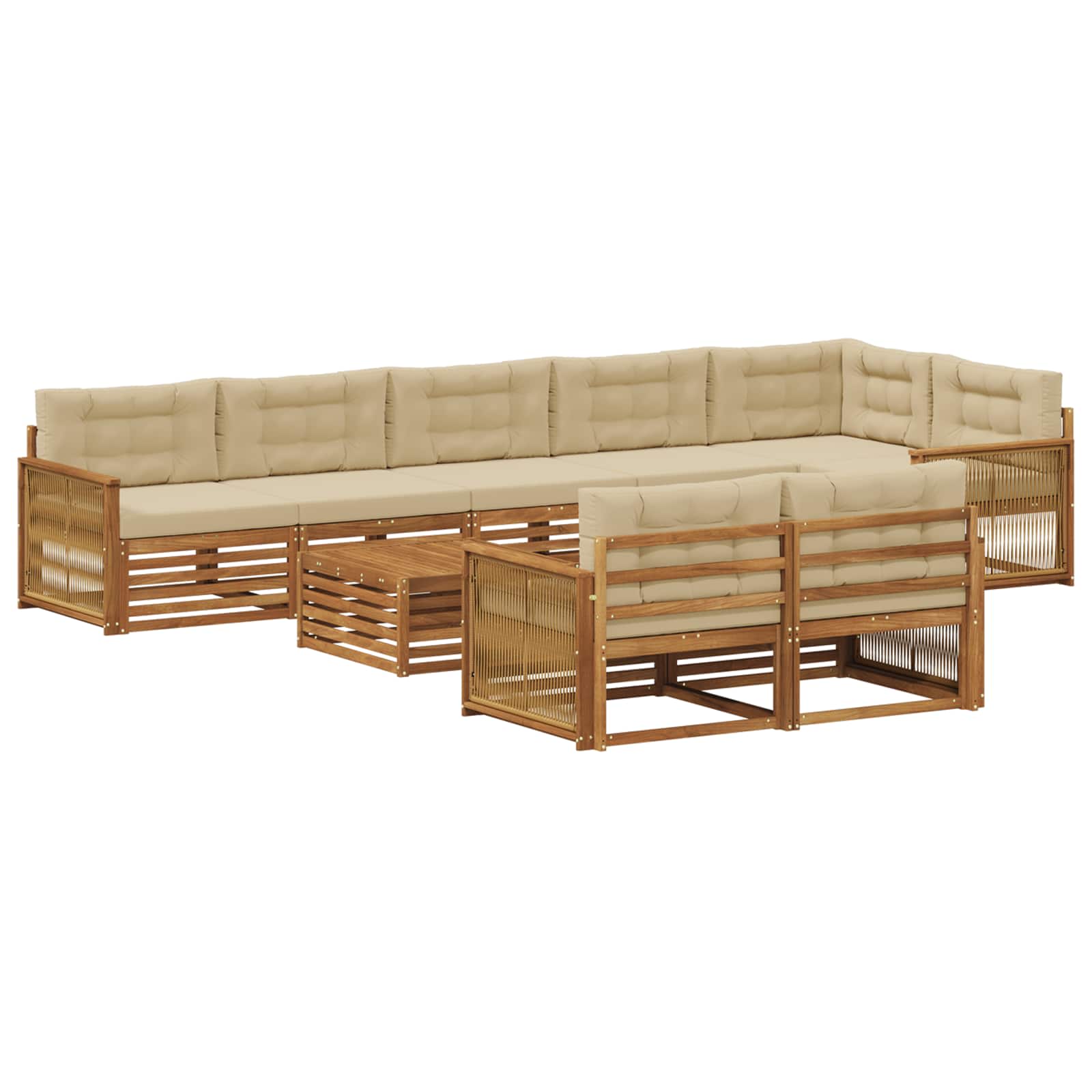 Outdoor-Sofagarnitur mit Kissen 9 pcs