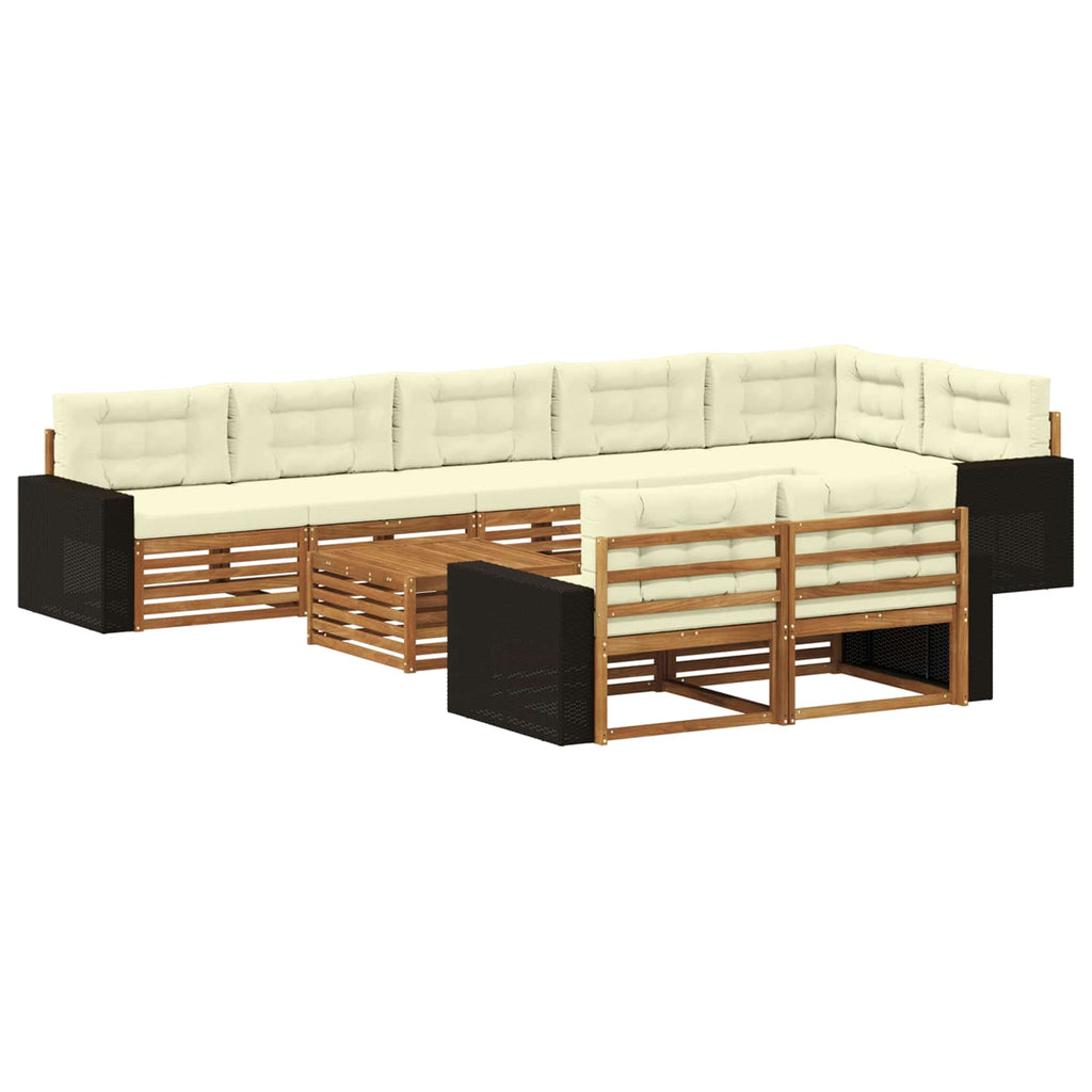Outdoor-Sofagarnitur mit Kissen 9 pcs