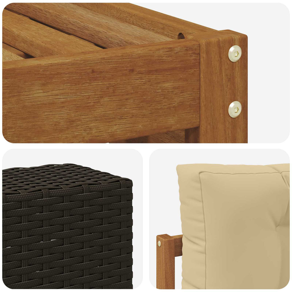 Outdoor-Sofagarnitur mit Kissen 9 pcs