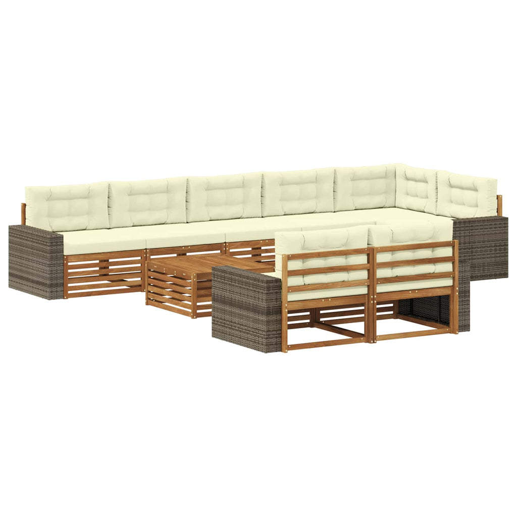 Outdoor-Sofagarnitur mit Kissen 9 pcs