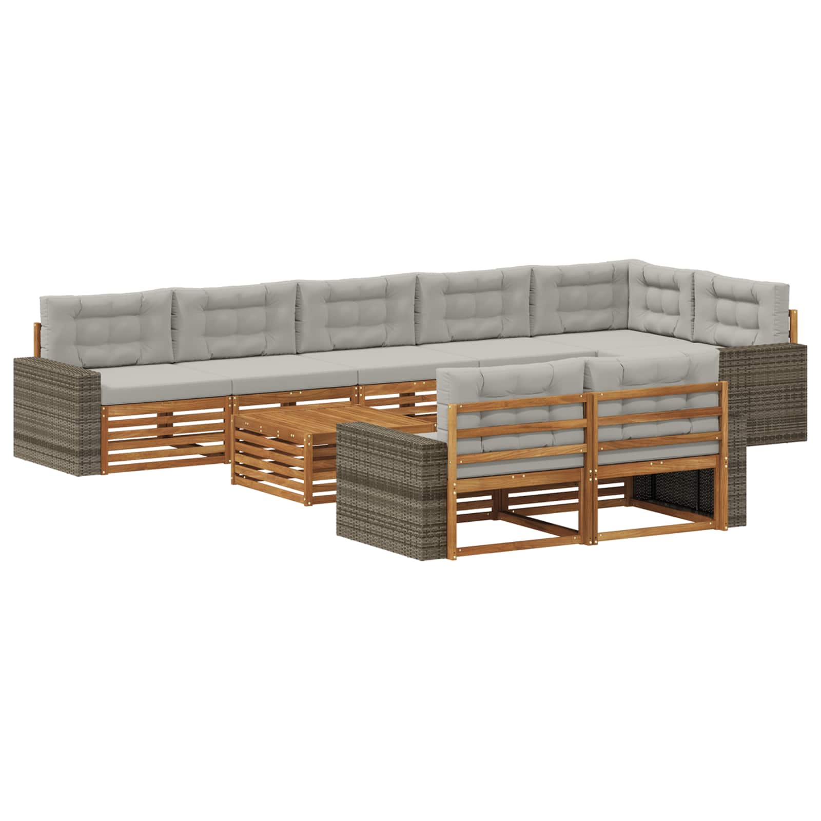 Outdoor-Sofagarnitur mit Kissen 9 pcs