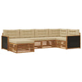 Outdoor-Sofagarnitur mit Kissen 6 pcs Natur und Beige