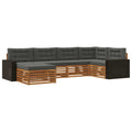 Outdoor-Sofagarnitur mit Kissen 6 pcs Natur und Anthrazit