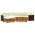 Outdoor-Sofagarnitur mit Kissen 7 pcs Natur und Creme