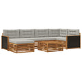 Outdoor-Sofagarnitur mit Kissen 7 pcs Natürlich und Hellgrau