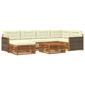 Outdoor-Sofagarnitur mit Kissen 7 pcs Natur und Creme