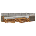 Outdoor-Sofagarnitur mit Kissen 7 pcs Natürlich und Hellgrau