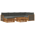 Outdoor-Sofagarnitur mit Kissen 7 pcs Natur und Anthrazit