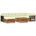Outdoor-Sofagarnitur mit Kissen 7 pcs Natur und Creme