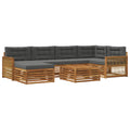 Outdoor-Sofagarnitur mit Kissen 7 pcs Natur und Anthrazit