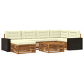 Outdoor-Sofagarnitur mit Kissen 7 pcs Natur und Creme