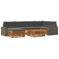 Outdoor-Sofagarnitur mit Kissen 7 pcs Natur und Anthrazit