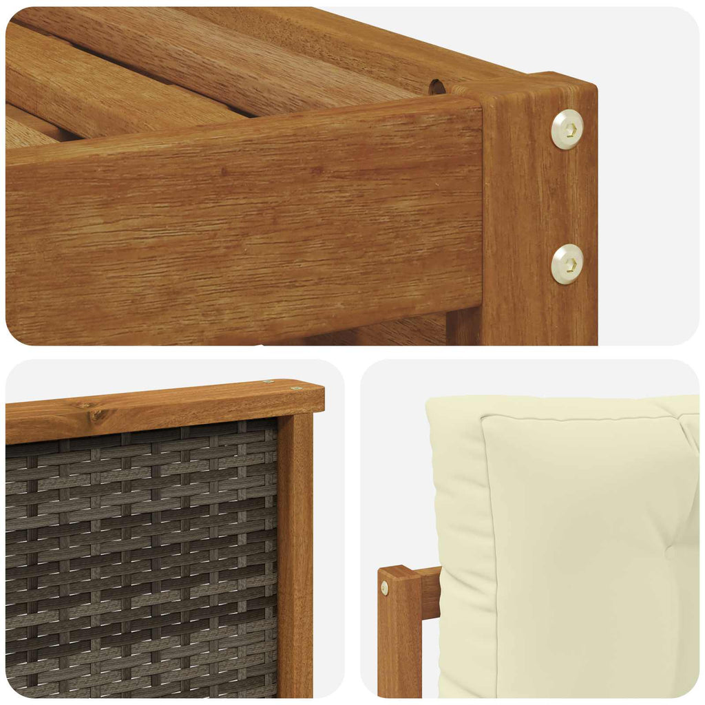 Outdoor-Sofagarnitur mit Kissen 7 pcs Natur und Creme