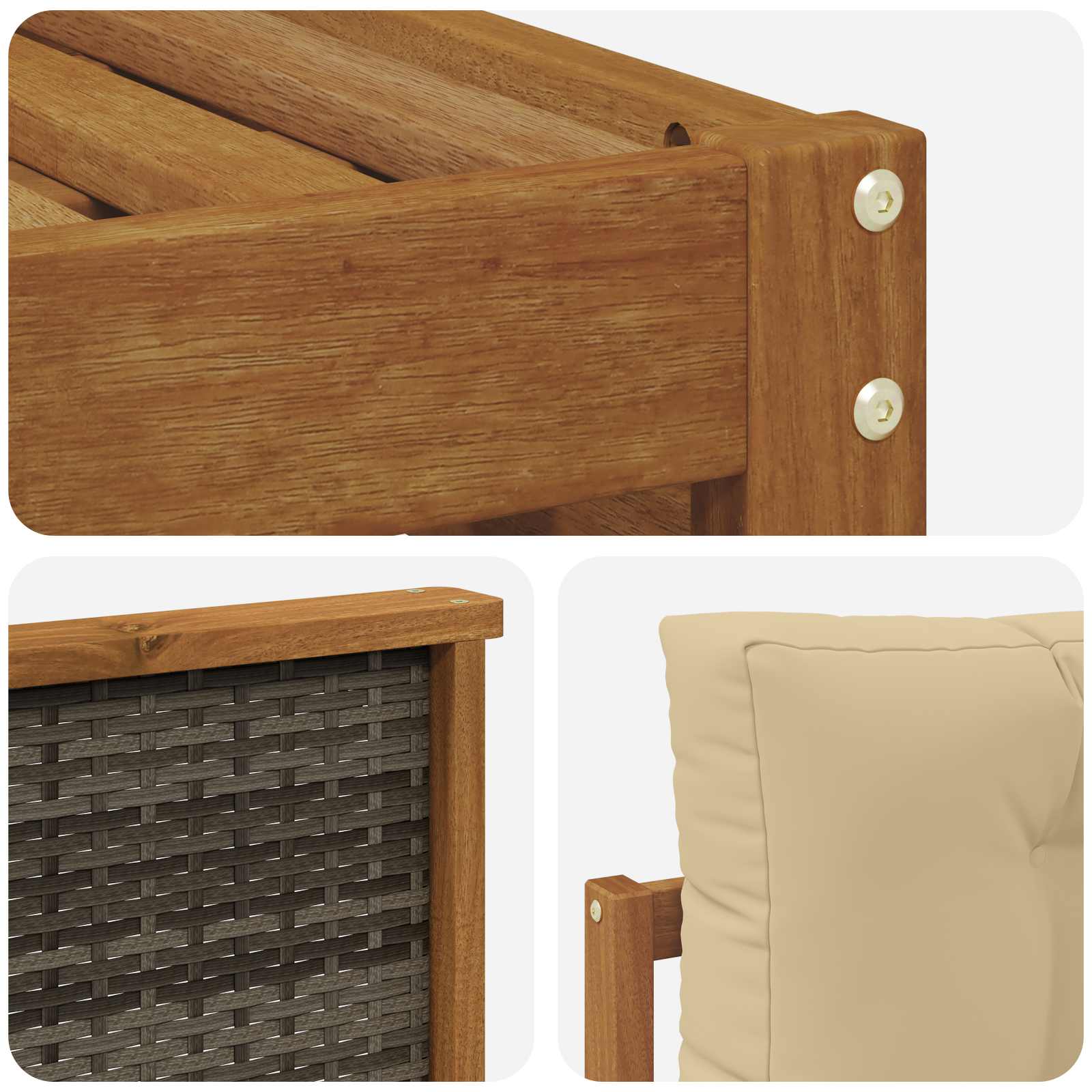 Outdoor-Sofagarnitur mit Kissen 7 pcs Natur und Beige