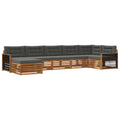 Outdoor-Sofagarnitur mit Kissen 7 pcs Natur und Anthrazit