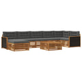 Outdoor-Sofagarnitur mit Kissen 8 pcs Natur und Anthrazit