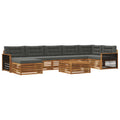 Outdoor-Sofagarnitur mit Kissen 8 pcs Natur und Anthrazit