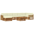 Outdoor-Sofagarnitur mit Kissen 8 pcs Natur und Creme