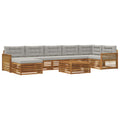 Outdoor-Sofagarnitur mit Kissen 8 pcs Natürlich und Hellgrau