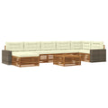 Outdoor-Sofagarnitur mit Kissen 8 pcs Natur und Creme