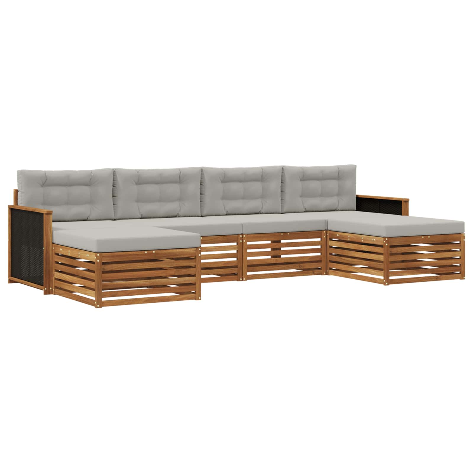 Sofagarnituren mit Kissen 6 pcs Massivholz Akazie