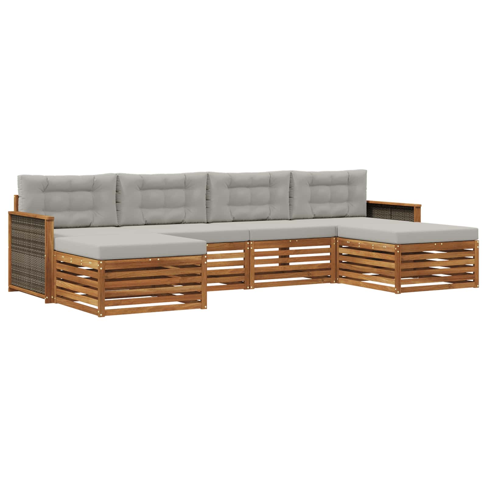 Sofagarnituren mit Kissen 6 pcs Massivholz Akazie