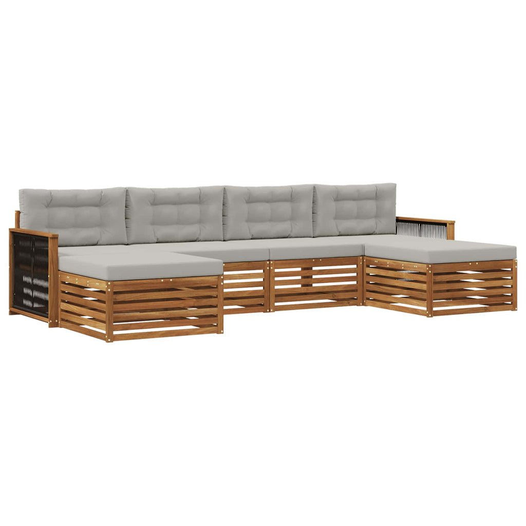 Sofagarnituren mit Kissen 6 pcs Massivholz Akazie