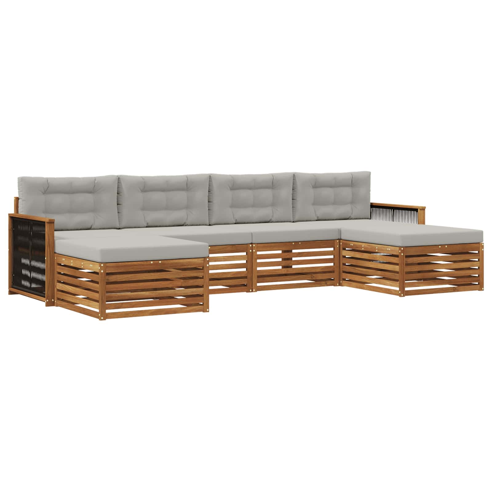 Sofagarnituren mit Kissen 6 pcs Massivholz Akazie