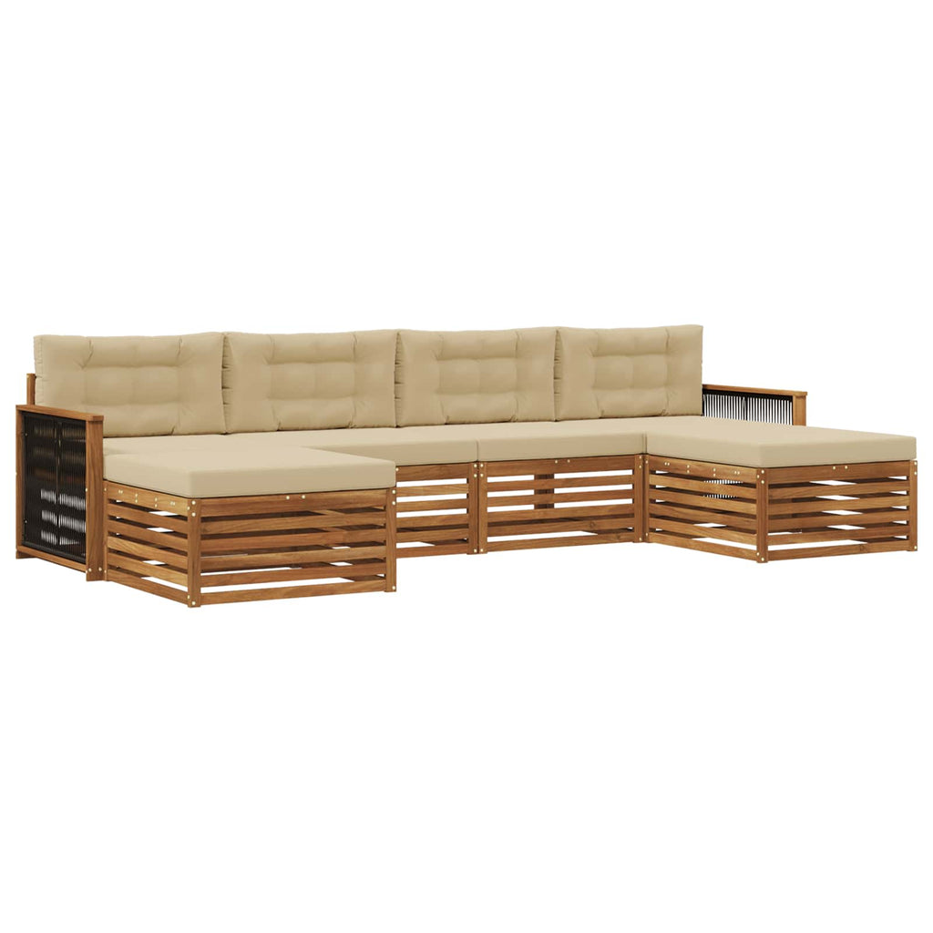 Sofagarnituren mit Kissen 6 pcs Massivholz Akazie