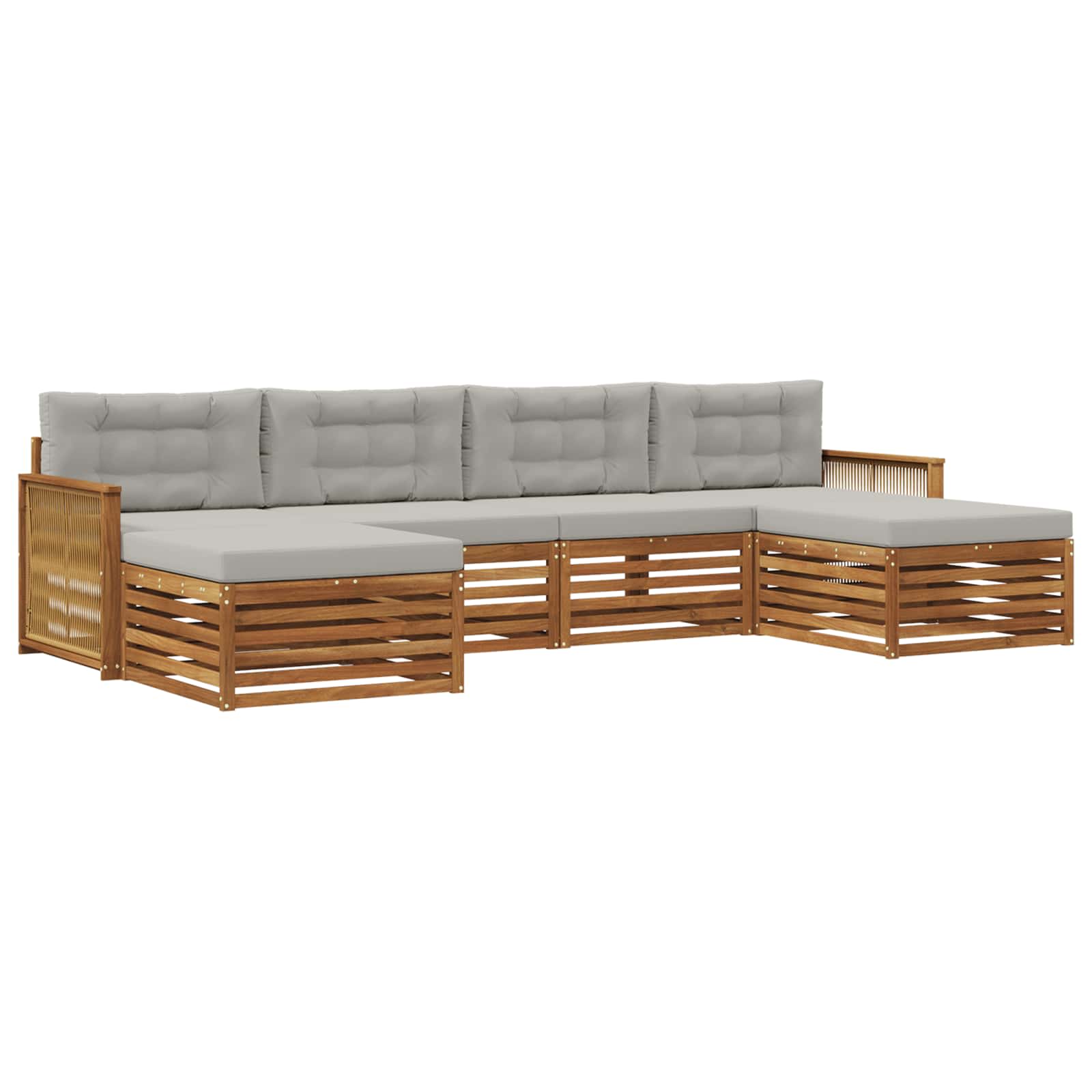 Sofagarnituren mit Kissen 6 pcs Massivholz Akazie