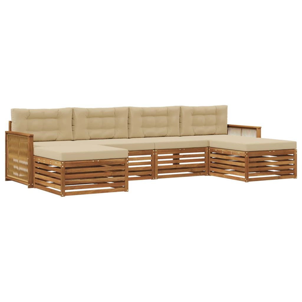Sofagarnituren mit Kissen 6 pcs Massivholz Akazie