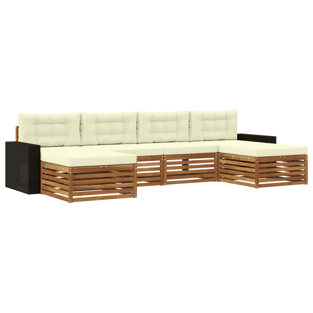 Sofagarnituren mit Kissen 6 pcs Massivholz Akazie